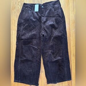 Lovelo Brown Corduroy Barrel Pants NWT 2XL